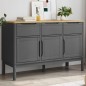 vidaXL Sideboard FLORO Grau 114x43x74 cm Massivholz Kiefer vidaXL Sideboard FLORO Grau 114x43x74 cm Massivholz Kiefer