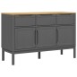 vidaXL Sideboard FLORO Grau 114x43x74 cm Massivholz Kiefer vidaXL Sideboard FLORO Grau 114x43x74 cm Massivholz Kiefer
