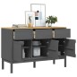 vidaXL Sideboard FLORO Grau 114x43x74 cm Massivholz Kiefer vidaXL Sideboard FLORO Grau 114x43x74 cm Massivholz Kiefer