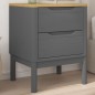 vidaXL Nachttisch Grau 45x39x57 cm Massivholz Kiefer vidaXL Nachttisch Grau 45x39x57 cm Massivholz Kiefer