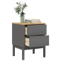 vidaXL Nachttisch Grau 45x39x57 cm Massivholz Kiefer vidaXL Nachttisch Grau 45x39x57 cm Massivholz Kiefer