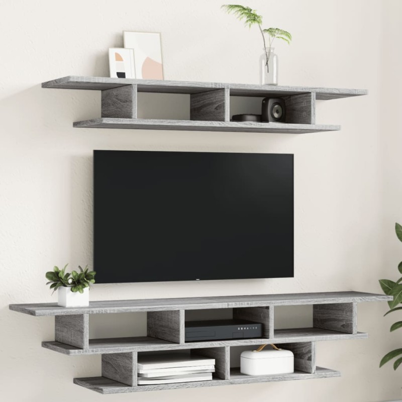 vidaXL Wohnwand Grau Sonoma Holzwerkstoff vidaXL Wohnwand Grau Sonoma Holzwerkstoff