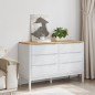 vidaXL Kommode FLORO Weiß Massivholz Kiefer vidaXL Kommode FLORO Weiß Massivholz Kiefer