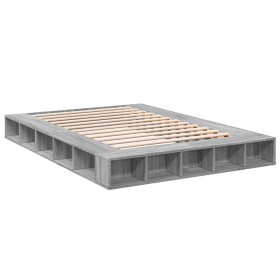 vidaXL Bettgestell Grau Sonoma 140x200 cm Holzwerkstoff