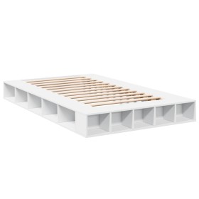 vidaXL Bettgestell Weiß 135x190 cm Holzwerkstoff