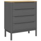 vidaXL Kommode FLORO Grau Massivholz Kiefer vidaXL Kommode FLORO Grau Massivholz Kiefer