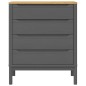 vidaXL Kommode FLORO Grau Massivholz Kiefer vidaXL Kommode FLORO Grau Massivholz Kiefer