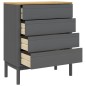 vidaXL Kommode FLORO Grau Massivholz Kiefer vidaXL Kommode FLORO Grau Massivholz Kiefer