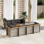 vidaXL 8-tlg. Garten-Sofagarnitur mit Kissen Grau Poly Rattan vidaXL 8-tlg. Garten-Sofagarnitur mit Kissen Grau Poly Rattan