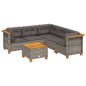 vidaXL 6-tlg. Garten-Sofagarnitur mit Kissen Grau Poly Rattan vidaXL 6-tlg. Garten-Sofagarnitur mit Kissen Grau Poly Rattan
