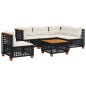 vidaXL 6-tlg. Garten-Sofagarnitur mit Kissen Schwarz Poly Rattan vidaXL 6-tlg. Garten-Sofagarnitur mit Kissen Schwarz Poly Rattan