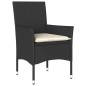 vidaXL 3-tlg. Garten-Essgruppe mit Kissen Schwarz Poly Rattan Glas vidaXL 3-tlg. Garten-Essgruppe mit Kissen Schwarz Poly Rattan Glas