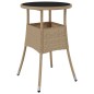 vidaXL 3-tlg. Garten-Essgruppe mit Kissen Beige Poly Rattan und Glas vidaXL 3-tlg. Garten-Essgruppe mit Kissen Beige Poly Rattan und Glas