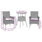 vidaXL 3-tlg. Garten-Essgruppe mit Kissen Beige Poly Rattan und Glas vidaXL 3-tlg. Garten-Essgruppe mit Kissen Beige Poly Rattan und Glas
