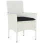 vidaXL 5-tlg. Garten-Essgruppe mit Kissen Weiß Poly Rattan und Glas vidaXL 5-tlg. Garten-Essgruppe mit Kissen Weiß Poly Rattan und Glas