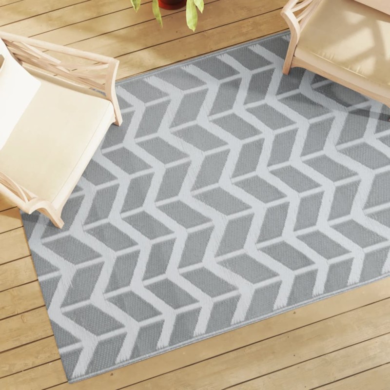 vidaXL Outdoor-Teppich Grau 140x200 cm PP vidaXL Outdoor-Teppich Grau 140x200 cm PP