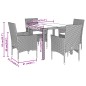 vidaXL 5-tlg. Garten-Essgruppe mit Kissen Schwarz Poly Rattan und Glas vidaXL 5-tlg. Garten-Essgruppe mit Kissen Schwarz Poly Rattan und Glas