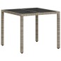 vidaXL 3-tlg. Garten-Essgruppe mit Kissen Hellgrau Poly Rattan Glas vidaXL 3-tlg. Garten-Essgruppe mit Kissen Hellgrau Poly Rattan Glas