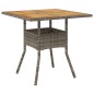 vidaXL 3-tlg. Garten-Essgruppe mit Kissen Grau Poly Rattan Akazie vidaXL 3-tlg. Garten-Essgruppe mit Kissen Grau Poly Rattan Akazie