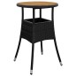 vidaXL 5-tlg. Garten-Essgruppe mit Kissen Schwarz Poly Rattan Akazie vidaXL 5-tlg. Garten-Essgruppe mit Kissen Schwarz Poly Rattan Akazie