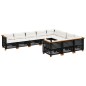 vidaXL 10-tlg. Garten-Sofagarnitur mit Kissen Schwarz Poly Rattan vidaXL 10-tlg. Garten-Sofagarnitur mit Kissen Schwarz Poly Rattan