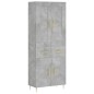 Highboard Betongrau 69,5x34x180 cm Holzwerkstoff Highboard Betongrau 69,5x34x180 cm Holzwerkstoff