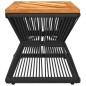 vidaXL Couchtisch mit Drahtgestell Schwarz 38x38x38 cm Akazienholz