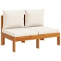 vidaXL Gartensofa ohne Armlehnen mit Kissen 2-Sitzer Massivholz Akazie vidaXL Gartensofa ohne Armlehnen mit Kissen 2-Sitzer Massivholz Akazie