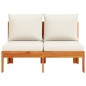 vidaXL Gartensofa ohne Armlehnen mit Kissen 2-Sitzer Massivholz Akazie vidaXL Gartensofa ohne Armlehnen mit Kissen 2-Sitzer Massivholz Akazie