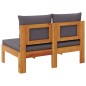 vidaXL Gartensofa ohne Armlehnen mit Kissen 2-Sitzer Massivholz Akazie vidaXL Gartensofa ohne Armlehnen mit Kissen 2-Sitzer Massivholz Akazie