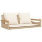 vidaXL Hängebank mit Kissen Beige 109x62x40 cm Poly Rattan vidaXL Hängebank mit Kissen Beige 109x62x40 cm Poly Rattan