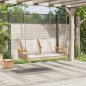 vidaXL Hängebank mit Kissen Beige 109x62x40 cm Poly Rattan vidaXL Hängebank mit Kissen Beige 109x62x40 cm Poly Rattan