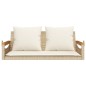 vidaXL Hängebank mit Kissen Beige 109x62x40 cm Poly Rattan vidaXL Hängebank mit Kissen Beige 109x62x40 cm Poly Rattan