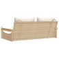vidaXL Hängebank mit Kissen Beige 109x62x40 cm Poly Rattan vidaXL Hängebank mit Kissen Beige 109x62x40 cm Poly Rattan
