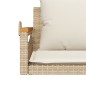 vidaXL Hängebank mit Kissen Beige 109x62x40 cm Poly Rattan vidaXL Hängebank mit Kissen Beige 109x62x40 cm Poly Rattan