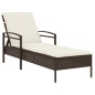 vidaXL Sonnenliege mit Auflage Braun 63x200x81 cm Poly Rattan vidaXL Sonnenliege mit Auflage Braun 63x200x81 cm Poly Rattan
