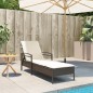 vidaXL Sonnenliege mit Auflage Braun 63x200x81 cm Poly Rattan vidaXL Sonnenliege mit Auflage Braun 63x200x81 cm Poly Rattan