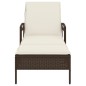 vidaXL Sonnenliege mit Auflage Braun 63x200x81 cm Poly Rattan vidaXL Sonnenliege mit Auflage Braun 63x200x81 cm Poly Rattan