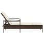 vidaXL Sonnenliege mit Auflage Braun 63x200x81 cm Poly Rattan vidaXL Sonnenliege mit Auflage Braun 63x200x81 cm Poly Rattan