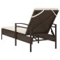 vidaXL Sonnenliege mit Auflage Braun 63x200x81 cm Poly Rattan vidaXL Sonnenliege mit Auflage Braun 63x200x81 cm Poly Rattan