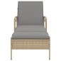 vidaXL Sonnenliege mit Auflage Beige 63x200x81 cm Poly Rattan vidaXL Sonnenliege mit Auflage Beige 63x200x81 cm Poly Rattan
