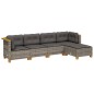 vidaXL 5-tlg. Garten-Sofagarnitur mit Kissen Grau Poly Rattan vidaXL 5-tlg. Garten-Sofagarnitur mit Kissen Grau Poly Rattan