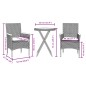 vidaXL 3-tlg. Bistro-Set mit Kissen Schwarz Poly Rattan und Glas vidaXL 3-tlg. Bistro-Set mit Kissen Schwarz Poly Rattan und Glas
