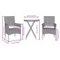 vidaXL 3-tlg. Bistro-Set mit Kissen Beige Poly Rattan und Glas vidaXL 3-tlg. Bistro-Set mit Kissen Beige Poly Rattan und Glas
