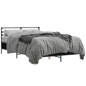 vidaXL Bettgestell Schwarz 140x200 cm Holzwerkstoff und Metall