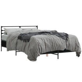 vidaXL Bettgestell Schwarz 140x200 cm Holzwerkstoff und Metall