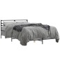 vidaXL Bettgestell Grau Sonoma 135x190 cm Holzwerkstoff und Metall vidaXL Bettgestell Grau Sonoma 135x190 cm Holzwerkstoff und Metall