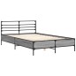 vidaXL Bettgestell Grau Sonoma 135x190 cm Holzwerkstoff und Metall vidaXL Bettgestell Grau Sonoma 135x190 cm Holzwerkstoff und Metall