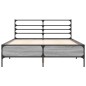 vidaXL Bettgestell Grau Sonoma 135x190 cm Holzwerkstoff und Metall vidaXL Bettgestell Grau Sonoma 135x190 cm Holzwerkstoff und Metall