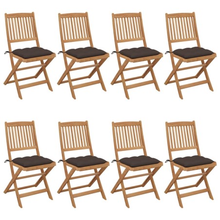 Klappbare Gartenstühle 8 Stk. mit Kissen Massivholz Akazie